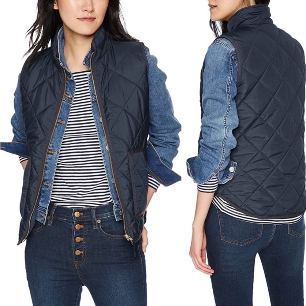 ❤️ J CREW Mercantile Quilted Puffer Vest Primaloft Navy Womens Xsmall EUC